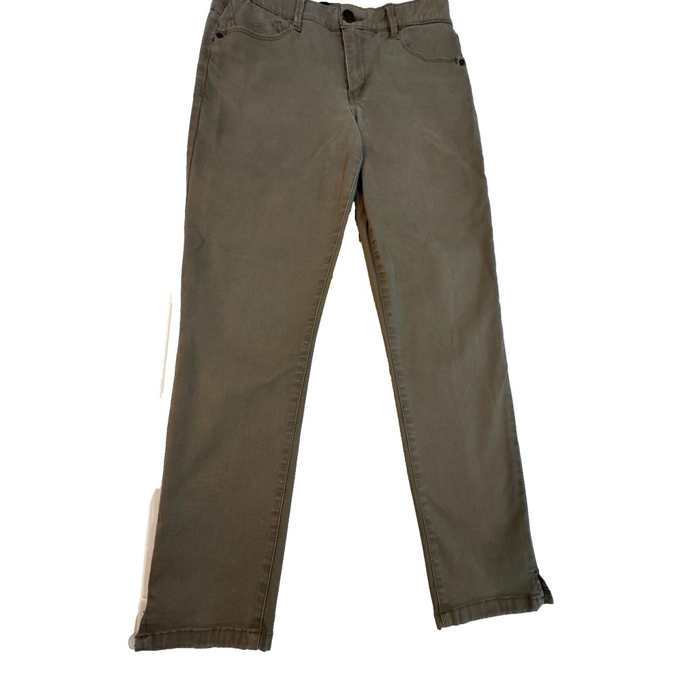 Wit & Wisdom "Ab" Solution Skyrise Dark Khaki Pants Size 8 Stretch 5 Pocket